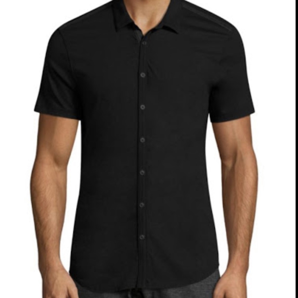 Contemporary button down short sleeve
